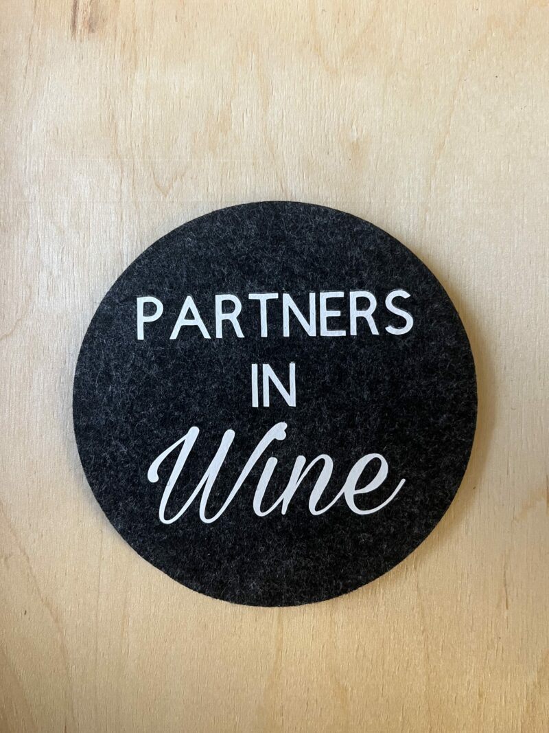 Untersetzer aus Filz für Weinliebhaber (Partners in Wine) anthrazit