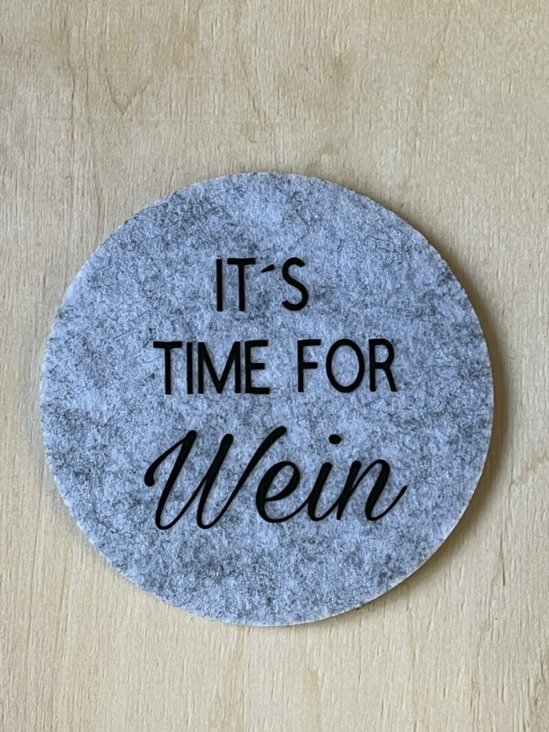Untersetzer aus Filz für Weinliebhaber (It´s Time for Wein) anthrazit – Bild 3