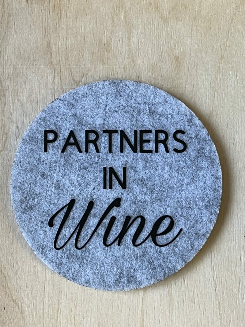 Untersetzer aus Filz für Weinliebhaber (Partners in Wine) anthrazit – Bild 2