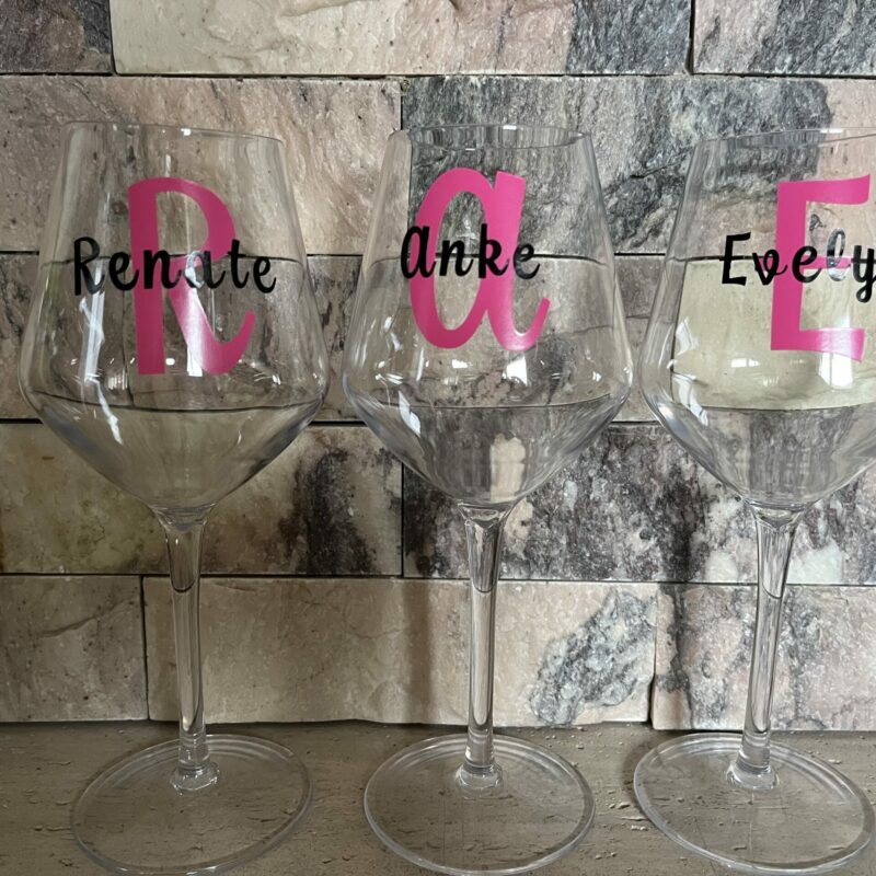 Bruchsicheres personalisiertes Weinglas