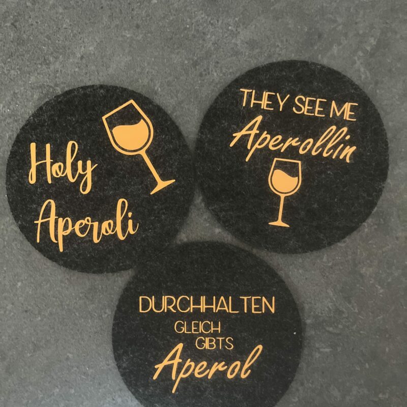 Filzuntersetzer "Aperolset"
