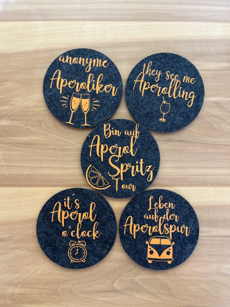 Filzuntersetzer Aperolset groß