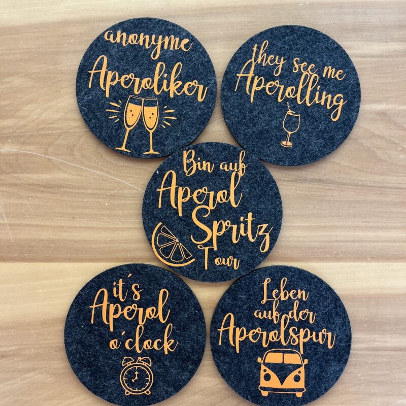 Filzuntersetzer Aperolset groß
